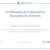 Certificación Busquedas Adwords Manzur Numa